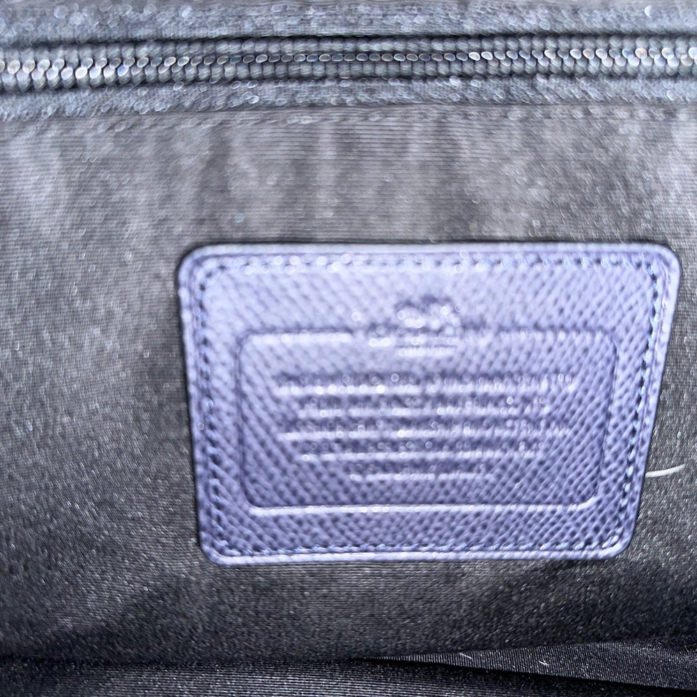 Coach Navy Leather Briefcase with Top Handles - Picture 5 of 7